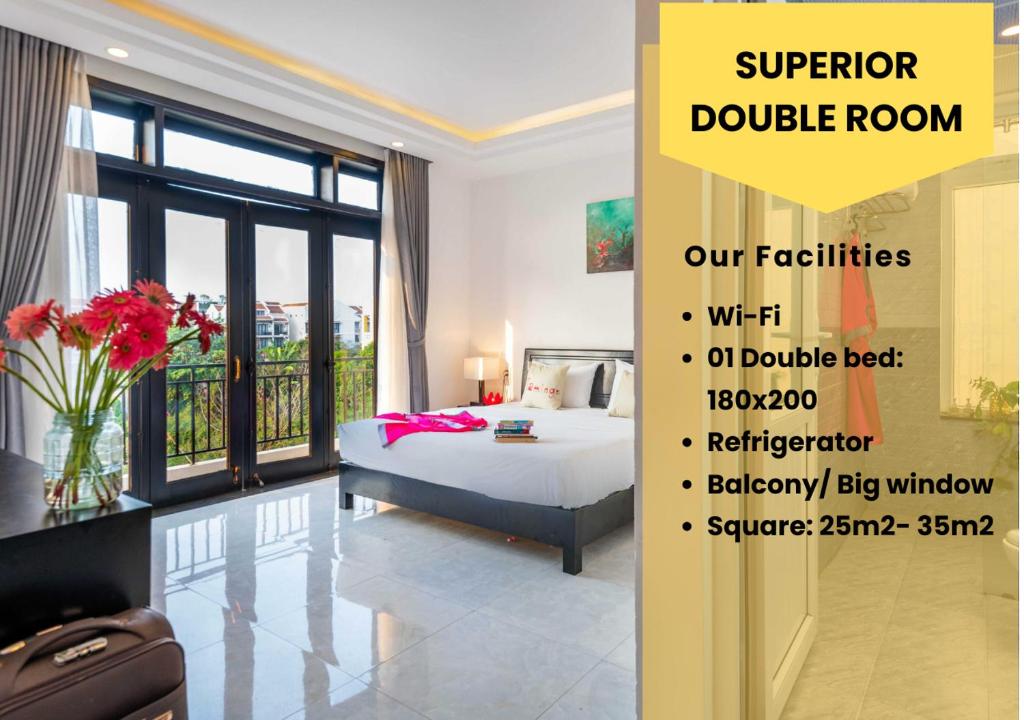 Flamingo Villa Homestay - Big Rooms with Balcony - Close to Hoi An Old Town 200m & Temple Bridge - Large Outside Pool for Sun Bathing